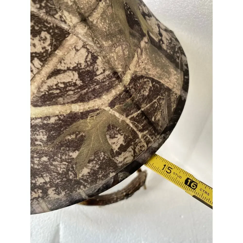 rustic table lamp featuring a base made of camo-patterned fabric lampshade
